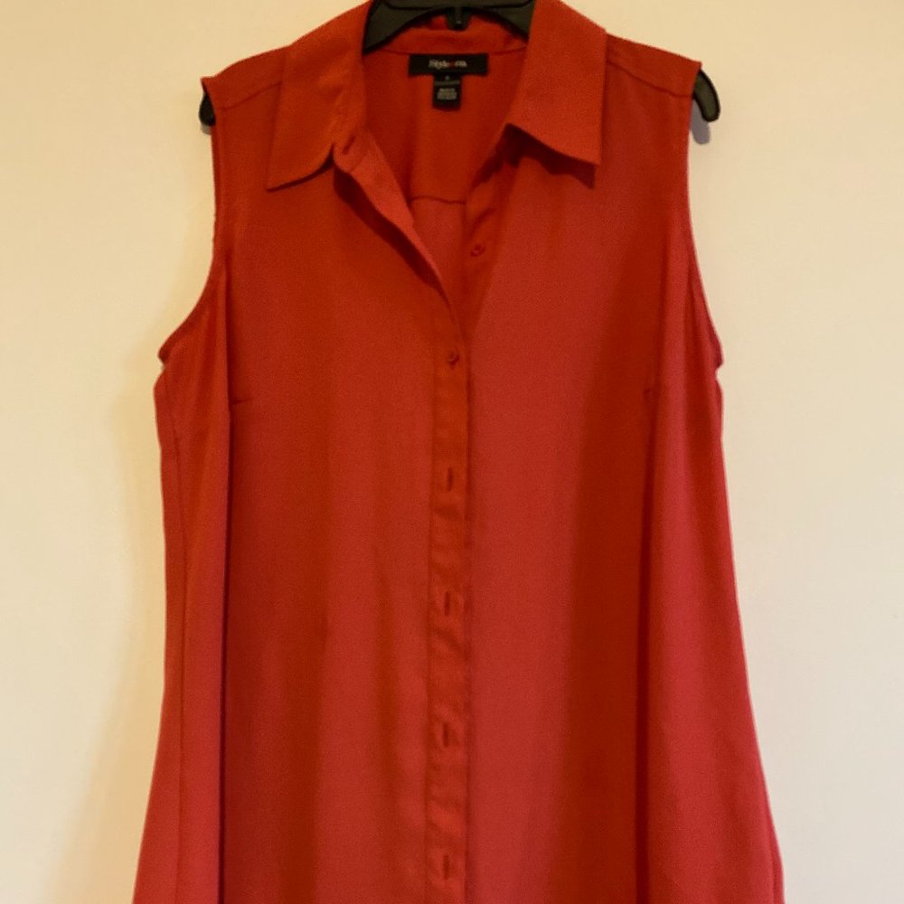 Style & Co Coral Button Down Top Size Small